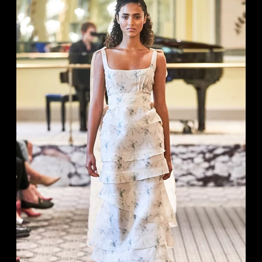 Wtb Brock collection floral silk organza dress us size 4-6